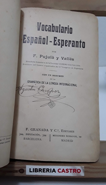 Vocabulario Español-Esperanto - F. Pujulà y Vallès