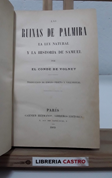 Las ruinas de Palmira. La ley natural y la historia de Samuel - Conde de Volney