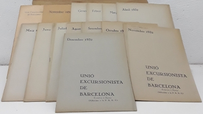 Unió Excursionista de Barcelona. Butlletins 1931-1932 (XIV butlletins) - Varios