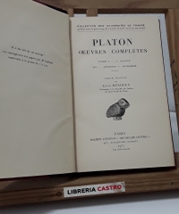 Platon. Oeuvres complètes. Tome V 1re partie. Ion. Ménexène. Euthydème - Platon.