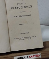 Memorias de José Garibaldi - Alejandro Dumas.