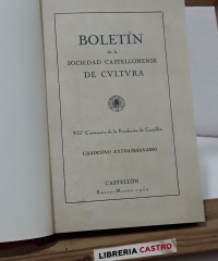 Boletín de la Sociedad Castellonense de Cultura, Cuaderno Extraordinario. Cuaderno I Tomo XXVIII - Varios.