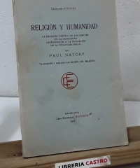 Religión y Humanidad - Paul Natorp